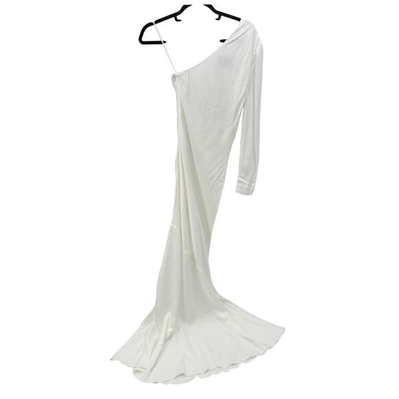 Rebecca Vallance White Blume‎ One-sleeve Crepe Gown Dress Size 8/ US 4 NEW NWT - Picture 5 of 12